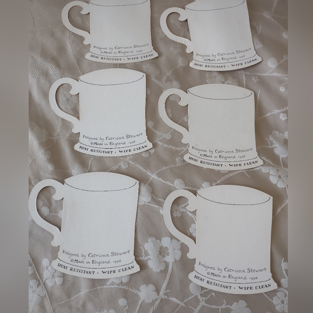 1998 Catriona Stewart Made In England 6 Coasters Cup shape Inspiring Words - Picture 3 of 7